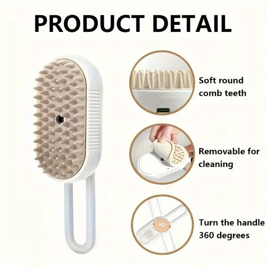 3 In 1 Electric Spray Cat Steam Brush