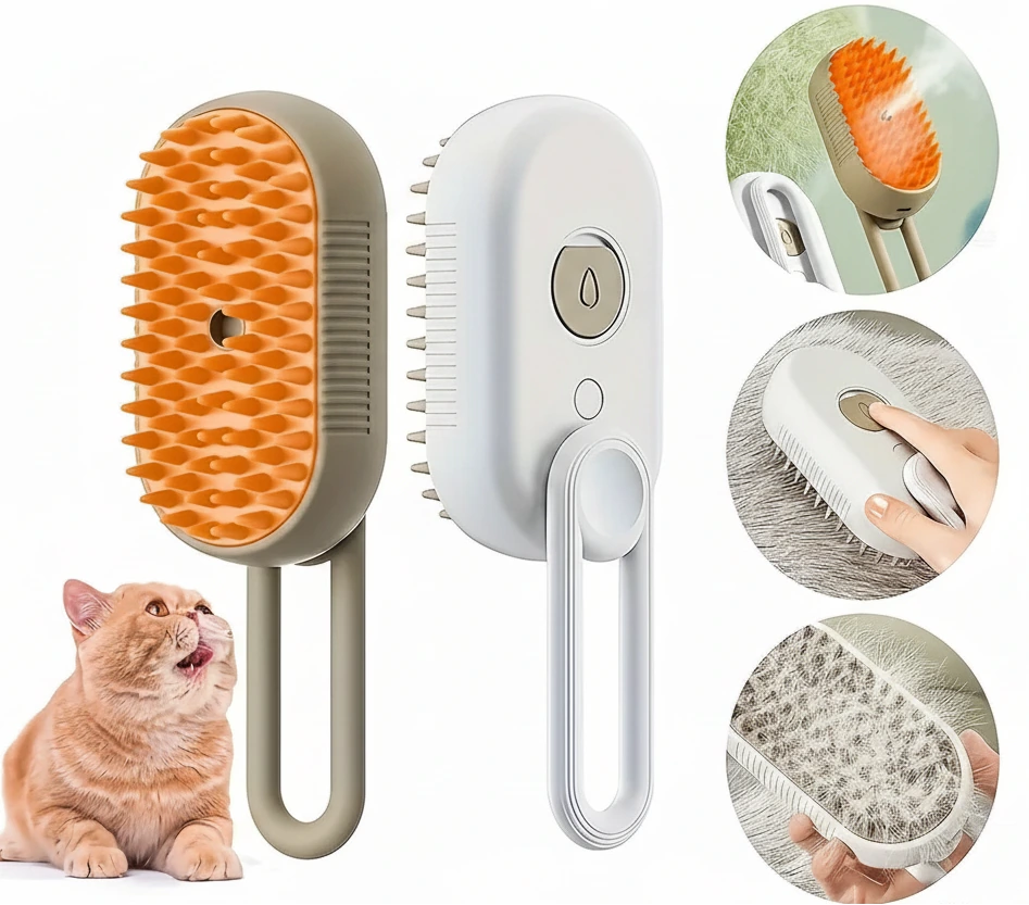 3 In 1 Electric Spray Cat Steam Brush