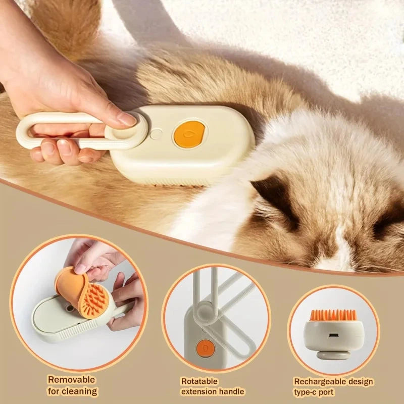 3 In 1 Electric Spray Cat Steam Brush