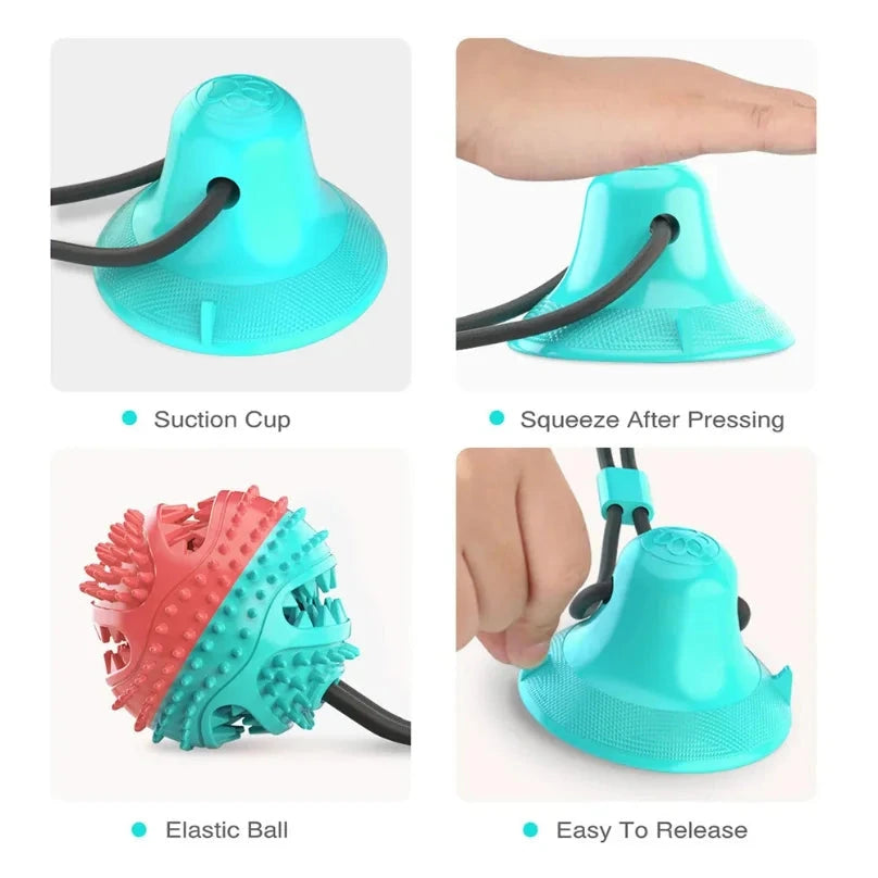 Silicon Suction Interactive Tug Ball Dog Toy