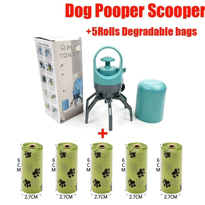 Portable Dog Poop Scooper With Built-in Dispenser - optimized image