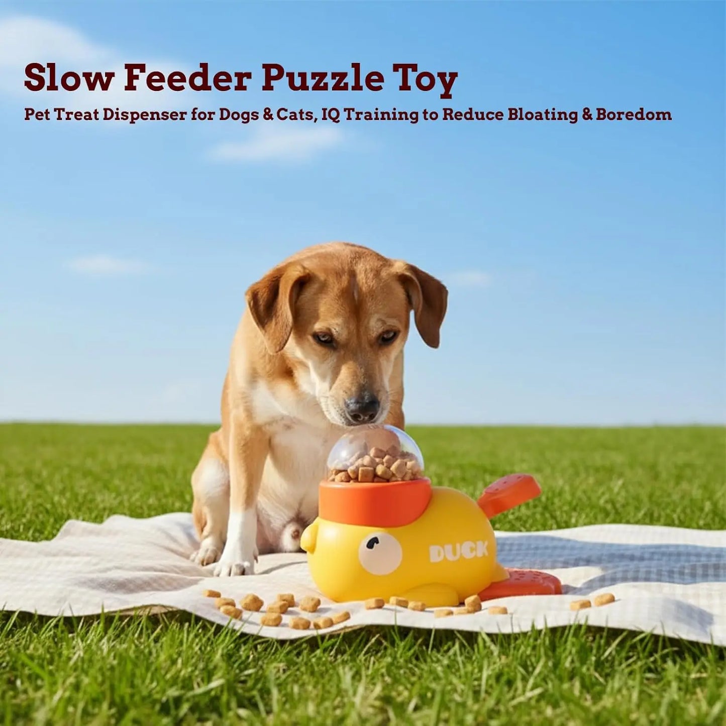 2-In-1 Duck-Shaped Interactive Slow Feeder Toy