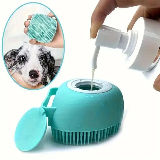 Gentle Pet Bath Massage Brush with Shampoo Box
