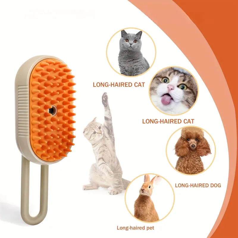 3 In 1 Electric Spray Cat Steam Brush