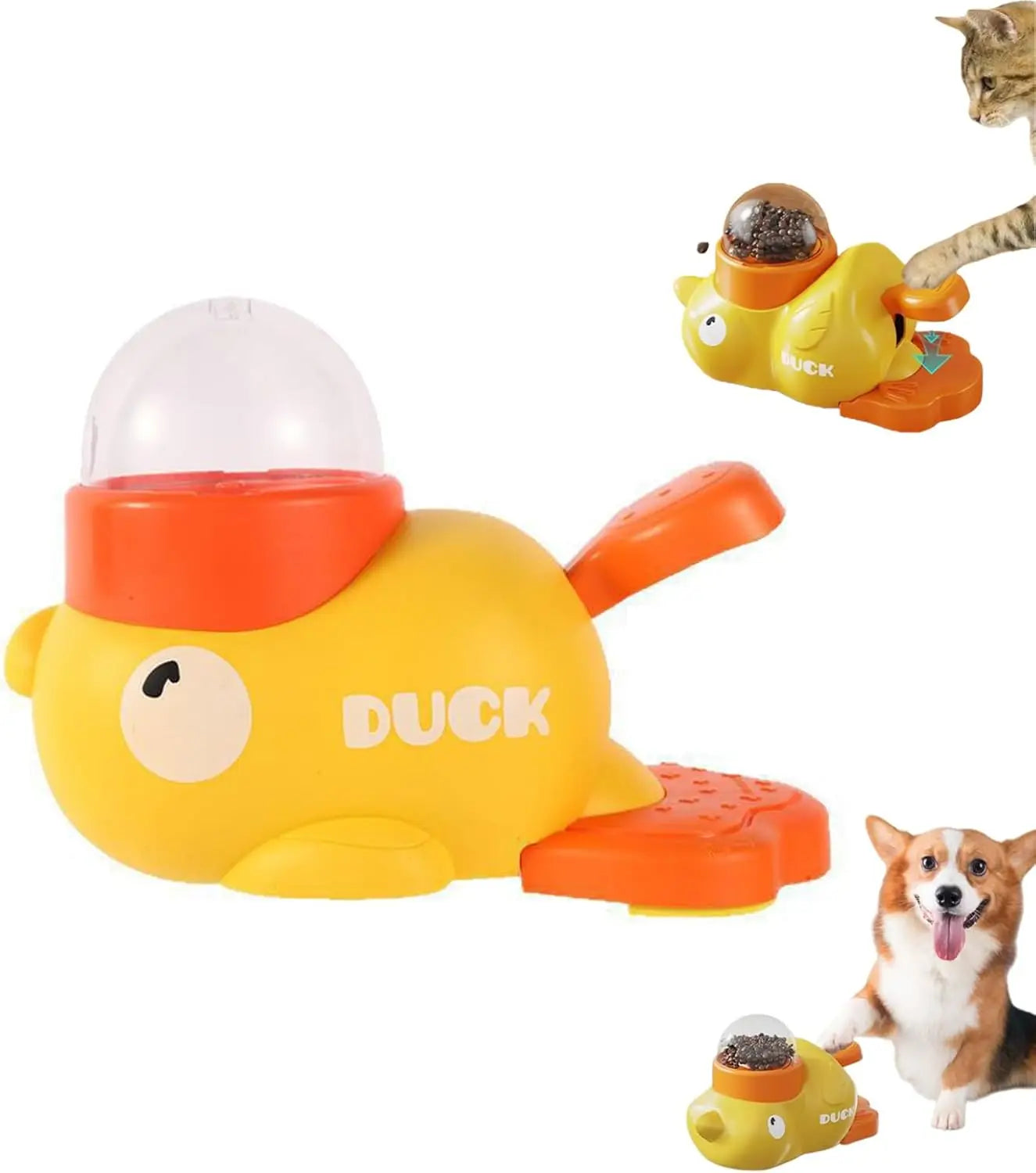 2-In-1 Duck-Shaped Interactive Slow Feeder Toy